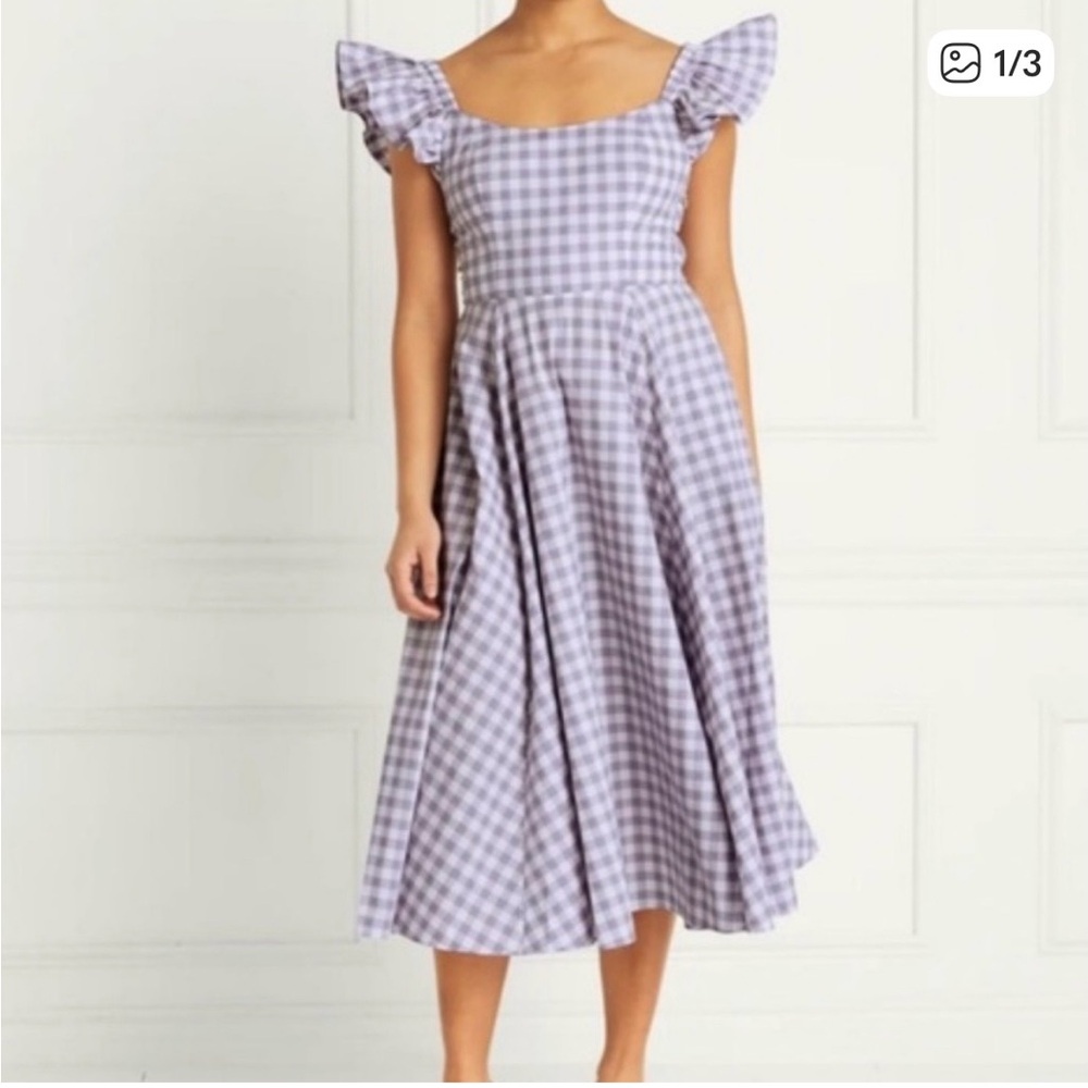 Hi House Daphne Gingham Maxi Dress in Lavender